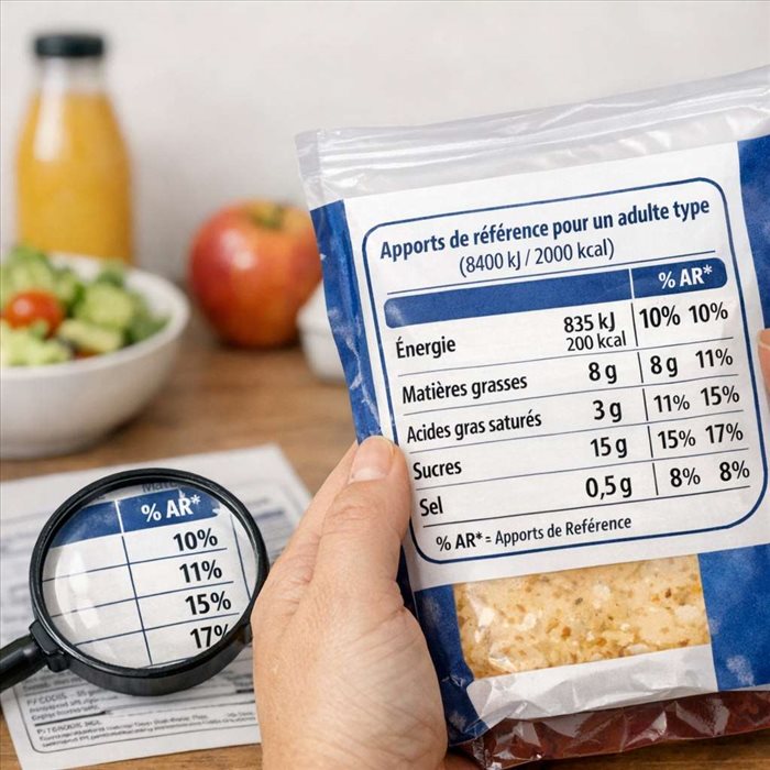 Apport de référence sur une étiquette alimentaire : guide