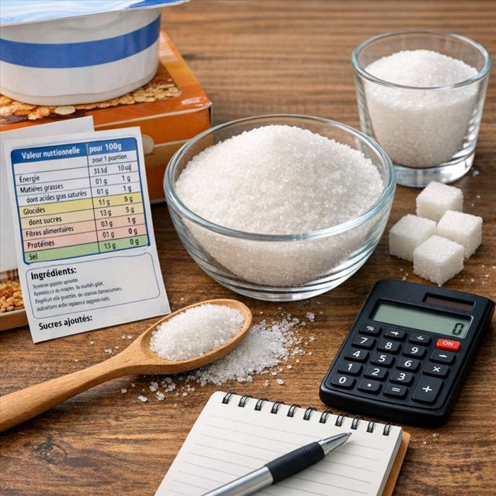 Comment calculer les sucres ajoutés sur une étiquette ?