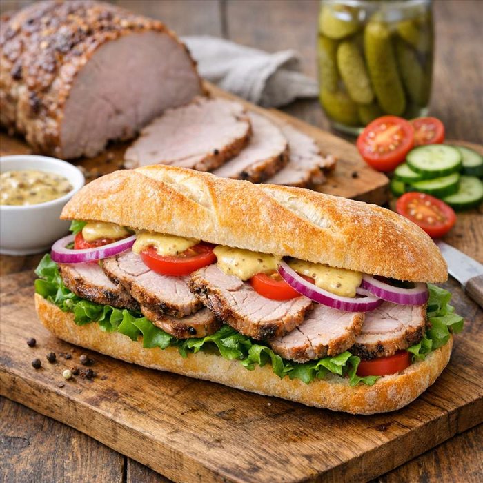 Sandwich au rôti de porc : recette, pain, sauce et astuces