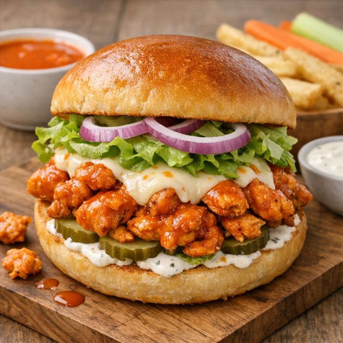 Sandwich au poulet buffalo : recette facile et gourmande