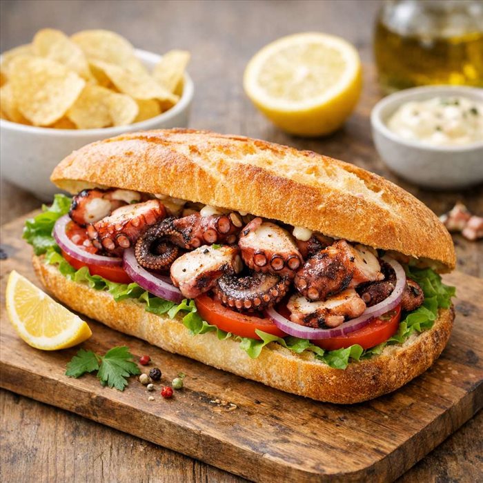 Sandwich au poulpe : recette facile, gourmande et rapide