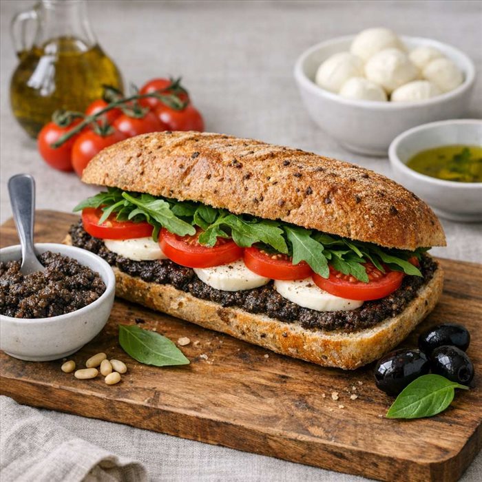 Sandwich à la tapenade : recette facile, rapide et savoureuse